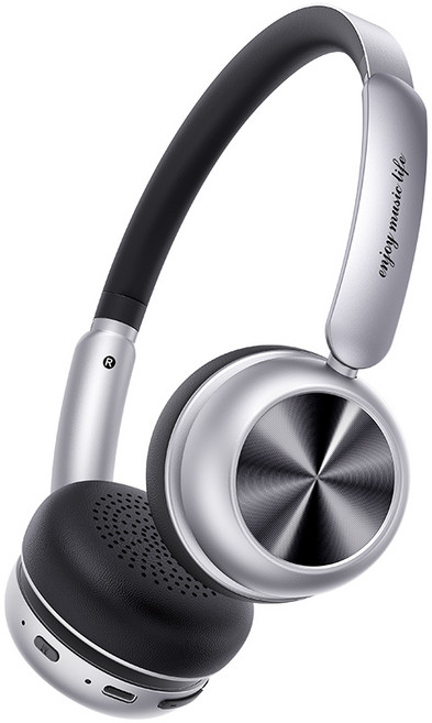 Picun R2 무선 헤드폰 블루투스 5.4 빈티지 스타일 헤드셋, 블랙