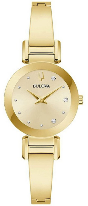 Bulova Marc Anthony 여성용 모던 다이아몬드 스테인리스 스틸 뱅글 팔찌 시계 스테인리스 스틸 드레스