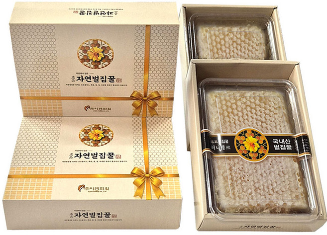 벌집꿀 벌꿀 숙성꿀 국내산 대용량 벌꿀집 꿀선물세트 답례품, 2개, 500g