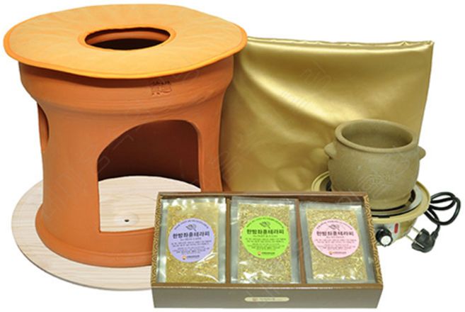 좌욕기 치질좌욕기 황진 좌훈기세트 (의자 탕기 전열기 방석 치마 약재21팩 받침대), 부인용(21팩)1박스, 국내용220v