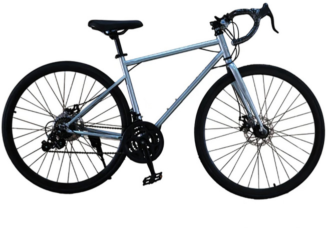 BIKEONE L3 LITE 21速復古鋼管公路車，SHIMANO變速，雙煞車設計，高CP值通勤首選, 銀色, 1個, 700吋