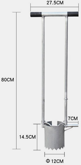 모종심기 파종기 농업용 구멍 묘목이식기 고추심기 고추 도금 구경 4열 간격6 18cm, 지그재그형 아연도금타입 12cm구경, 1개