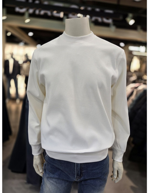 뱅뱅 남녀공용 폴리 와플 모크넥 긴팔 맨투맨 CTM124