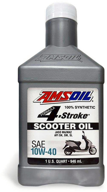 AMSOIL Formula 4行程速克達機油 適用於本田、山葉、鈴木 卓越引擎保護, 1個, #ASOQT 10W40