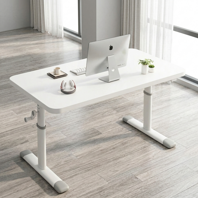 자은 리빙 수동 모션데스크 높이조절 책상, 화이트