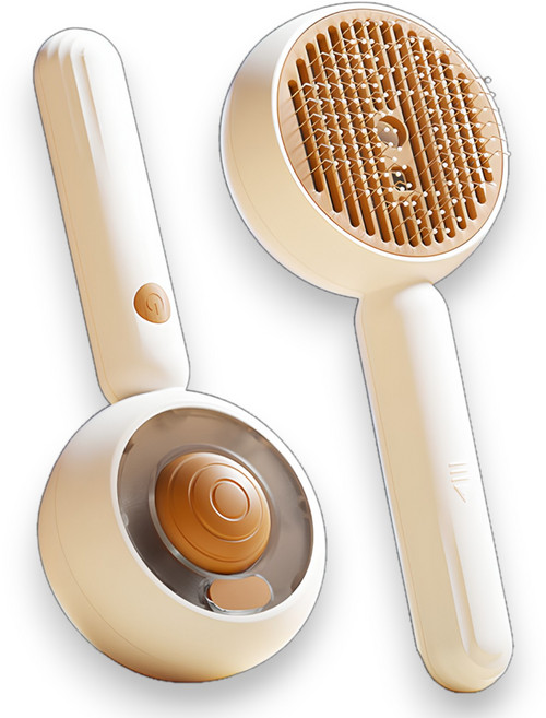 바오커머스 원터치 스팀 고양이 빗 브러쉬 강아지 슬리커, 1개, 브라운