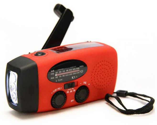VKKN 수동라디오 비상라디오 유선라디오fm 수동충전기 자가발전라디오 라디오 자가발전손전등 재난라디오 자가발전 자가손전등 재난용품 생존키트, 붉은색