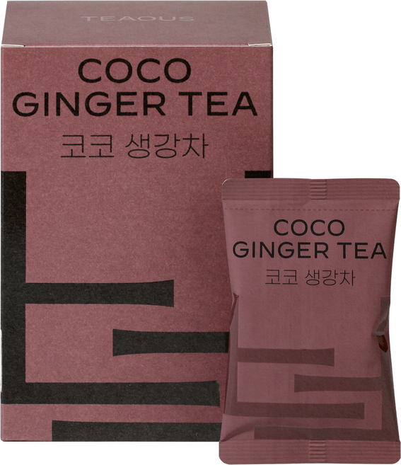 TEAOUS 코코 생강차, 3박스, 12개입, 264g