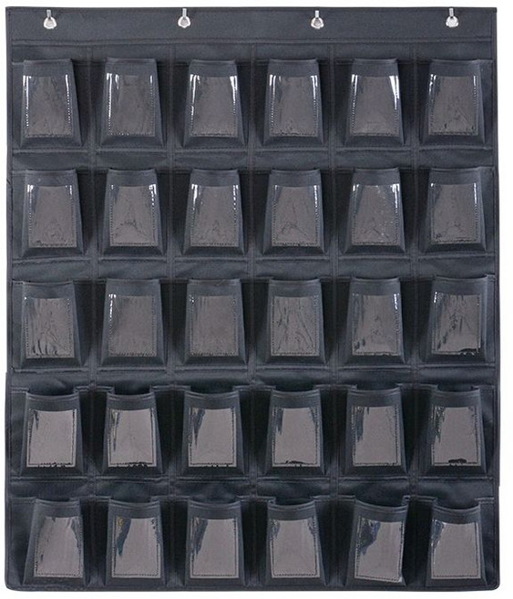 휴대폰보관함 벽걸이 수거 포켓 반납 시험장 학교 주머니, 30칸, 블랙, 1개