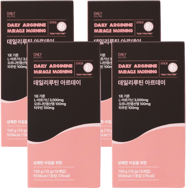 데일리루틴 아르기닌3000 시너지 비타민 콤부차 분말 스틱 약사설계, 600g, 4박스