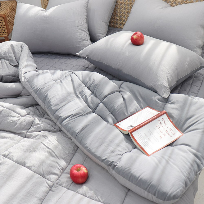 이즈베딩 마이크로 렌징 모달 양면 투톤 사계절 두꺼운 차렵이불 (SS/Q/K)