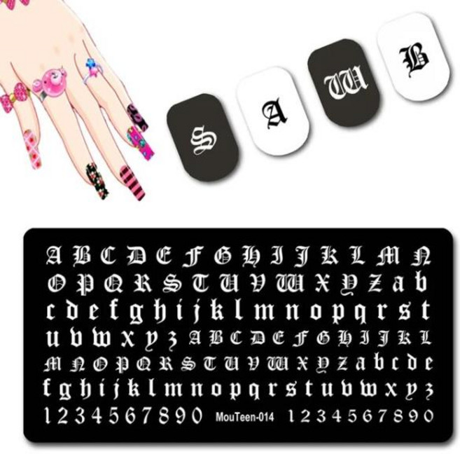 네일용스티커 슬림 네일 스텐실 만화 스타일 캐릭터 아름다운 어린 스탬핑 플레이트 달 손톱용 005, [19] mouteen-014, 한개옵션1