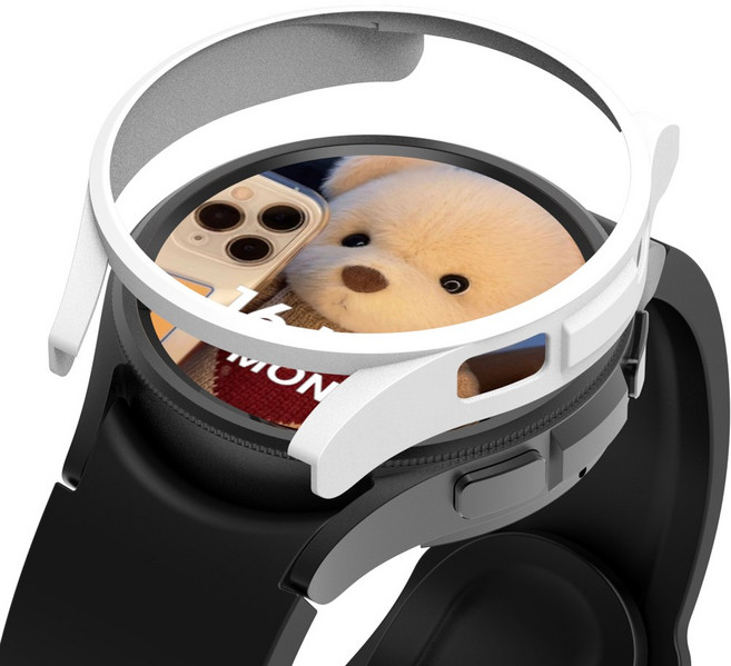 로랜텍 바디 프레임 하드커버 스마트워치 케이스, 화이트, 1개