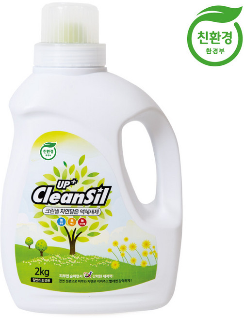 [환경부인증]친환경 크린씰 업플러스 천연 에코 자연성분 자연분해 누런옷 찌든때 속옷 혈흔제거 빨래 의류 세탁 성능우수액체 세탁세제 2L용기(일반.드럼세탁기 겸용), 1개, 2L