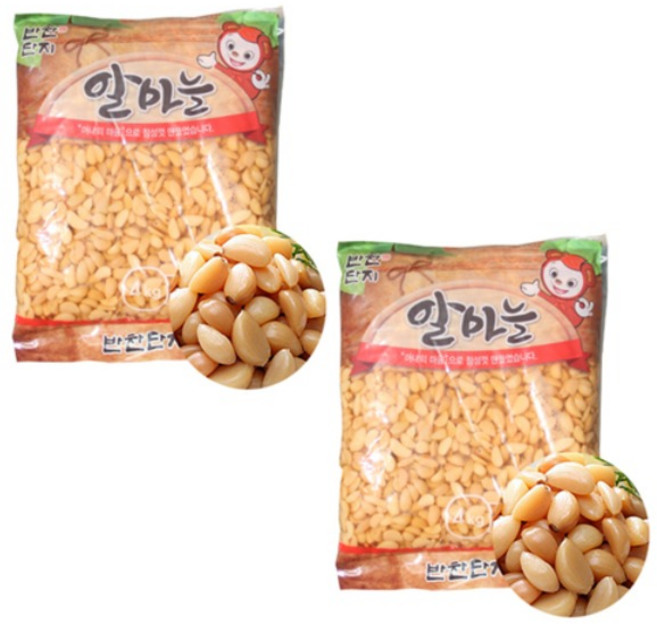 새콤한 알마늘 초절임 대용량 4kg 2개 식당용 대용량 반찬단지