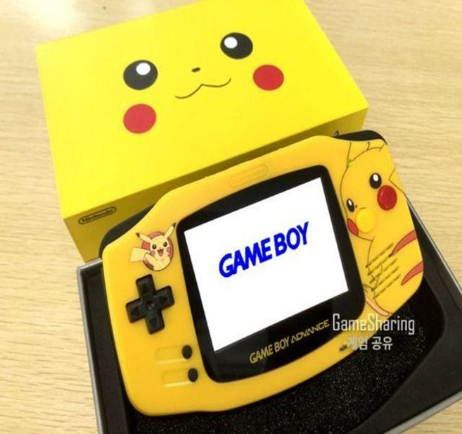 GBA 게임보이어드밴스 백라이트버전 록맨 일본어 버전 패키지, 일본 버전, 패키지 1, IPS한정판피카츄