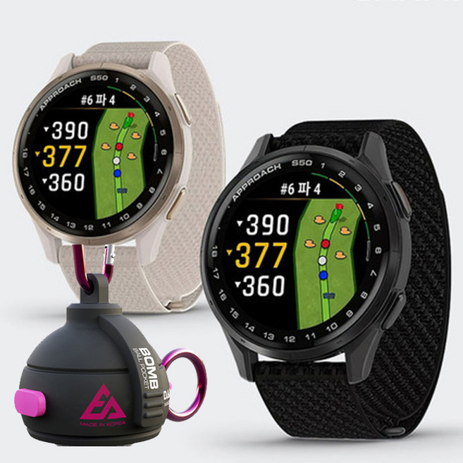 GARMIN APPROACH S50 43mm 골프GPS 필드 골프용품 스마트워치 고급사양 거리측정기(BOMB 1구 2개 증정), 아이보리
