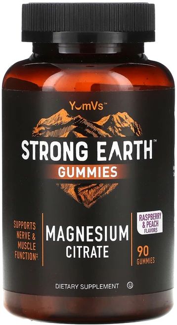 YumVs strong Earth 구미젤리 마그네슘시트레이트 라즈베리 & 복숭아 구미젤리 90개, YumVsstrongEarth구미젤리마그네슘시트레이트라, 1개, 90정 - 쿠팡