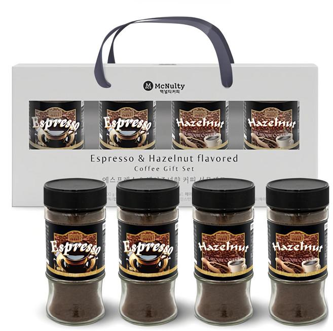 맥널티커피 인스턴트 원두 병커피 선물 세트, 50g 2종 x 2p, 1세트