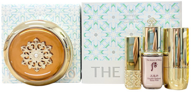 더 후 천기단 화현 에센스 쿠션 21호 기획 (본품 1개 리필 2개 메이크업 키트 샘플 3매 ), 배아자