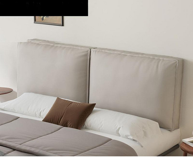 가죽 침대 헤드쿠션 등쿠션 등받이 메모리폼 침대헤드 인조가죽 헤드보드 고탄력 대형 쿠션 싱글 더블 퀸 킹, 크림 화이트 침대 헤드 없음