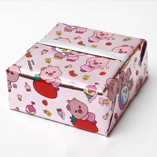 위드 뽀로로 증착롤 포장지 대 53cm x 12m, 핑크, 1개