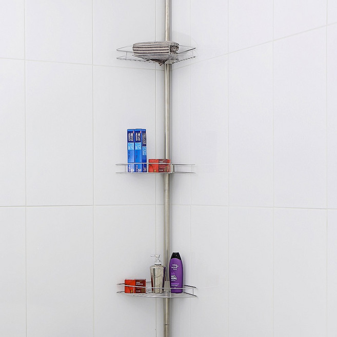 홈앤드림 욕실 올스텐3단 코너선반 욕실선반 욕실용품, 1개