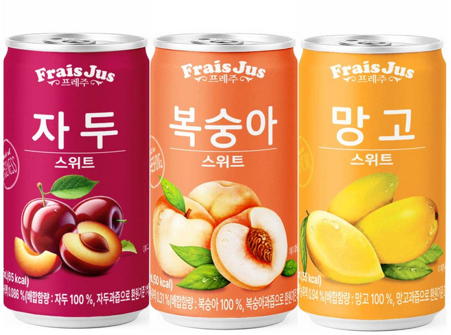 일화 프레주 3종캔음료 (자두+복숭아+망고) 스위트, 90개, 175ml