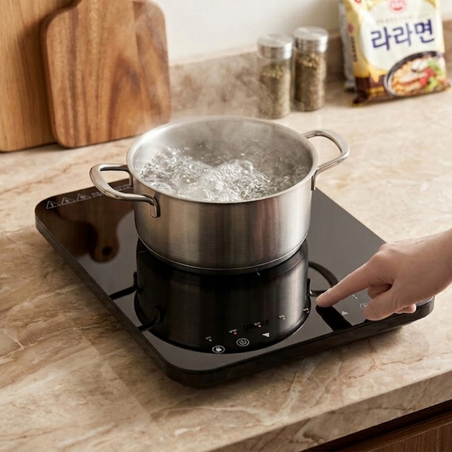 단미 초슬림 미니 휴대용 1구 인덕션 블랙, 프리스탠딩, DA-SIN01