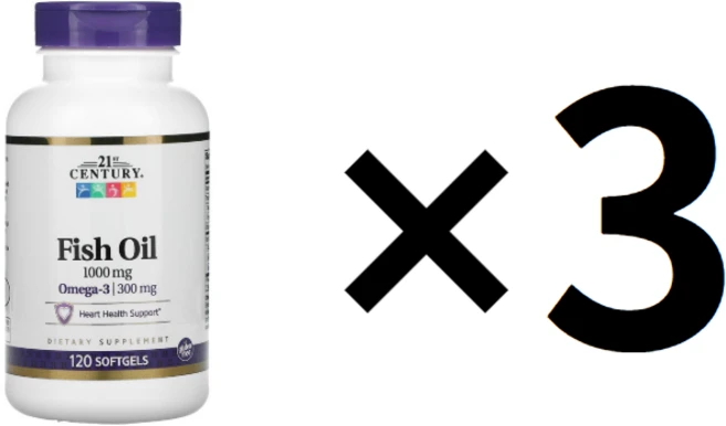21st Century 21세기 센트리 피쉬 오일 Fish Oil 1000mg, 120정, 3개 - 쿠팡