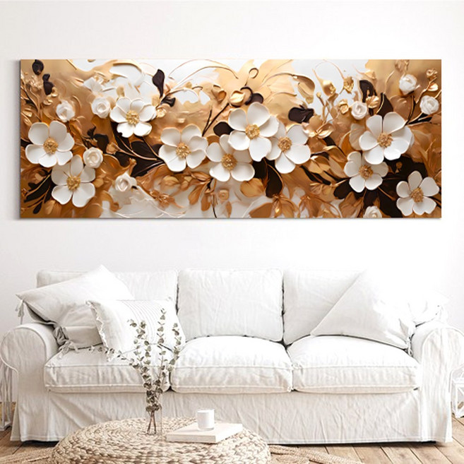 [인메이블] 고급 그림 액자 황금 추상화 꽃 그림 41종 현관 거실 인테리어 풍수그림 풍수지리 캔버스액자 돈들어오는그림, 33.FL-겸손