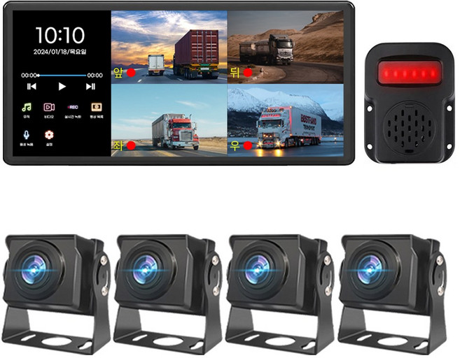 프리미엄 4채널 블랙박스 화물차용 BSD Ai스피커 128GB 포함 풀세트 Ai카메라 중장비 국내As