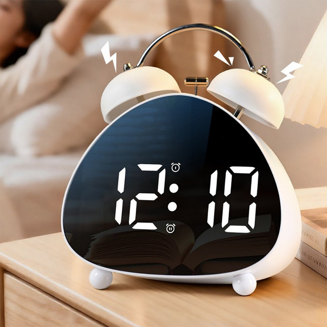 벨레스 구름 LED자명종 탁상시계 시끄러운 알람시계, 블랙