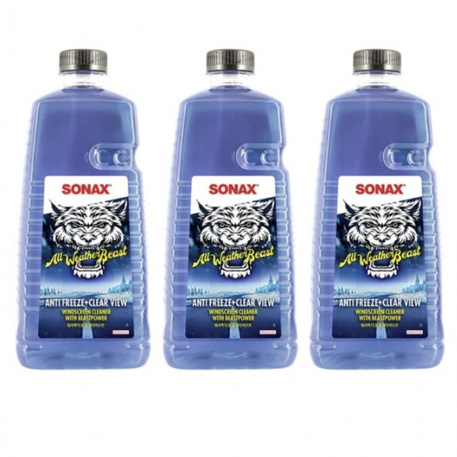 소낙스 워셔액 더 뷰 올 웨더 비스트 2L 3개 sonax washer, 1개, 1ml