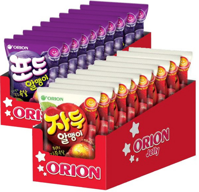 오리온 마이구미 포도알맹이 67gx10개+자두알맹이 67gx10개(총20개), 20개, 67g