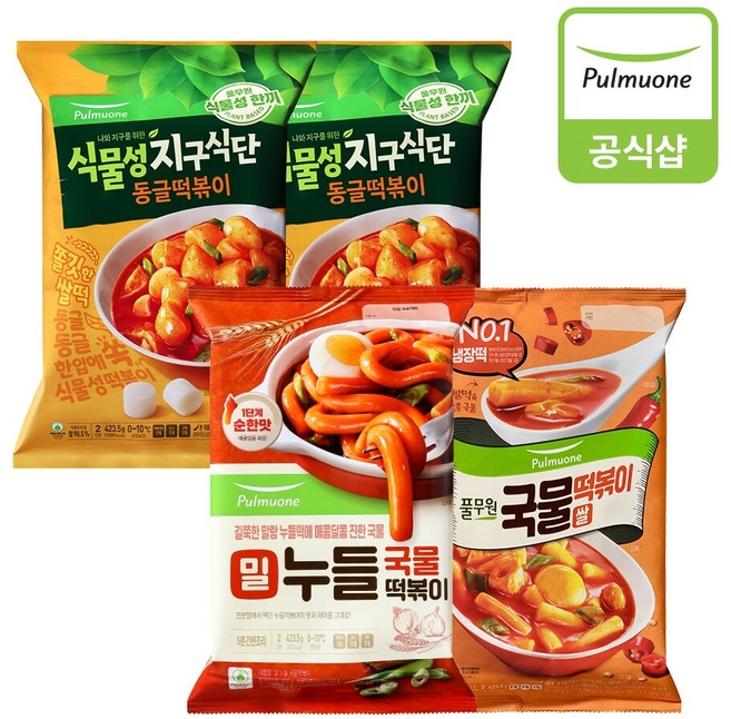 풀무원 떡볶이423g 4개(8인)(밀누들1개+쌀국물1개+식물성동글2개), 423g