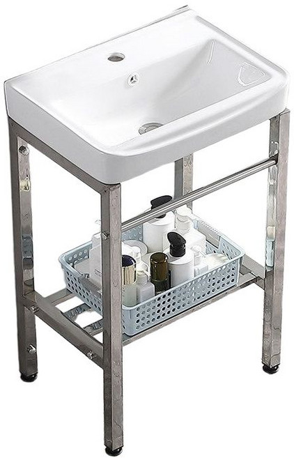 미니세면대 개수대 호텔 식당 탕비실 긴다리 다용도 세면대 접이식 휴대용 화장실 싱크대, E. 볼+블랙홀더 48x37