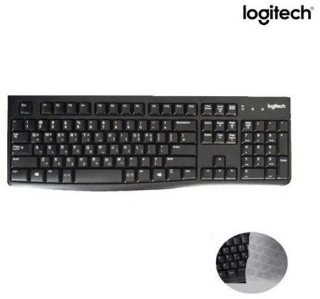 로지텍 USB 유선 일반형 키보드, BLACK + 키스킨포함, K120