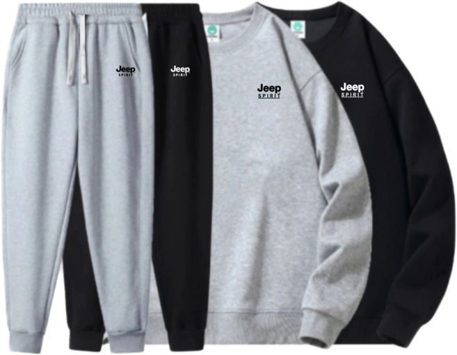 JEEP SPIRIT 지프 남성 여성 츄리닝 순면 트레이닝복 세트 맨투맨 + 조거팬츠 총 2종