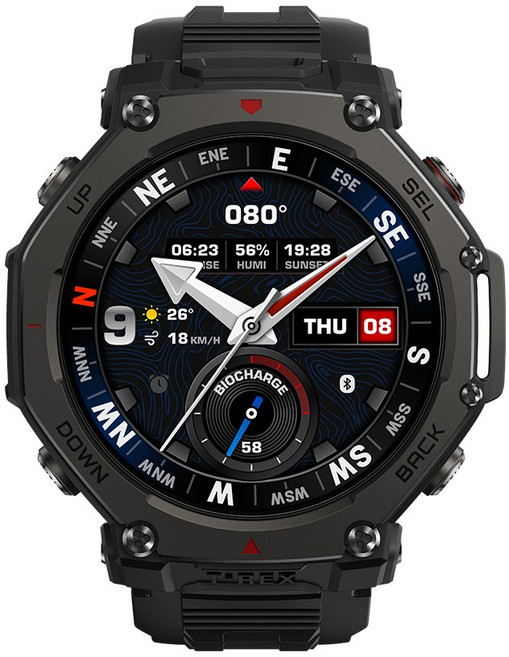 어메이즈핏 스마트워치 T-REX 3 PRO, GPS + 블루투스, 4.8cm, 블랙