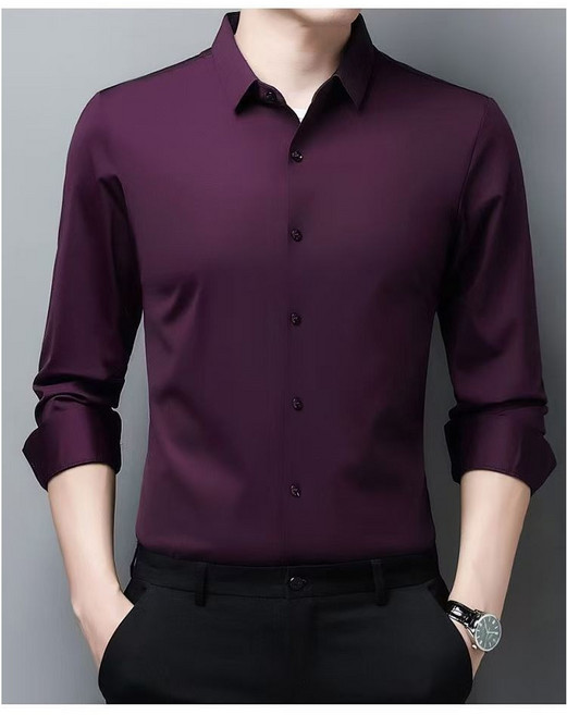 남성 프리미어 실크 셔츠 봄 가을 스판 정장 긴팔 티셔츠 링클프리 와이셔츠HF