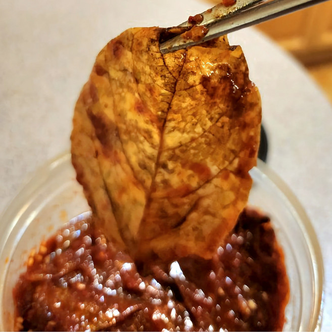 삭힌 단풍콩잎 양념장아찌 된장 콩잎무침 김치 2종선택, 양념콩잎, 1개, 400g