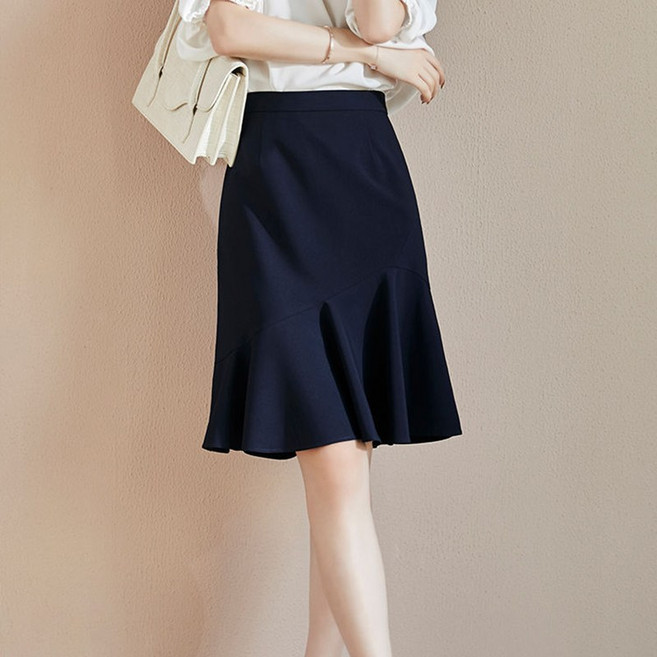 엘바리스 여성 프릴 튤립 스커트 [빅사이즈]