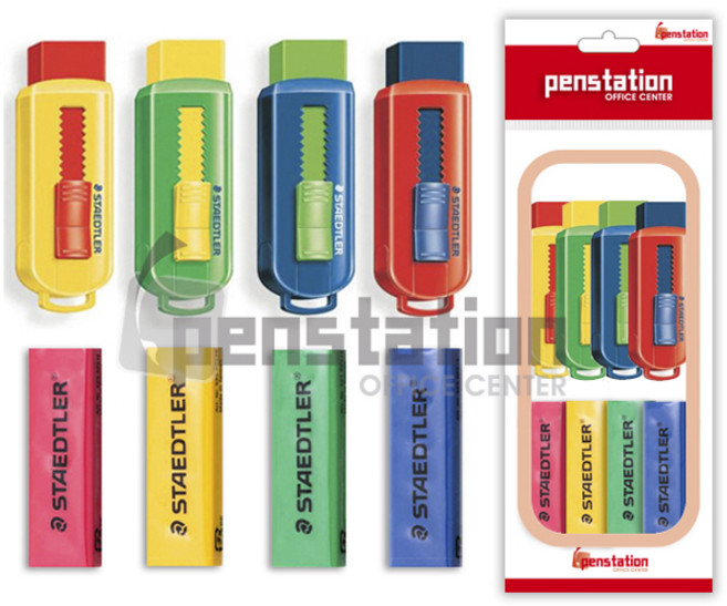 스테들러 슬라이딩 칼라 지우개 리필 세트, 1개, 슬라이딩 칼라 지우개4개+리필 4개 세트