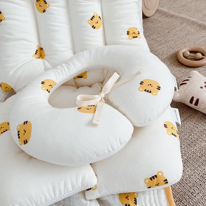 아기 목쿠션 동물시리즈 양면 시트 아기 목베개 신생아 유아, 리얼돗꼼