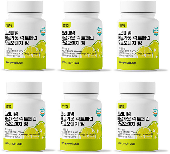 건강역전 베르가못 모로오렌지 폴리페놀 추출물, 6개, 60정