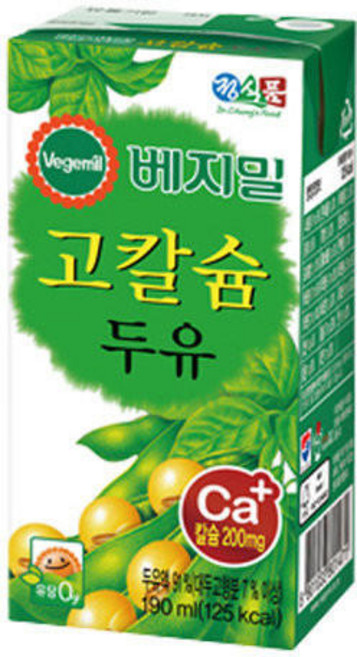베지밀 고칼슘 두유 플레인, 190ml, 96개