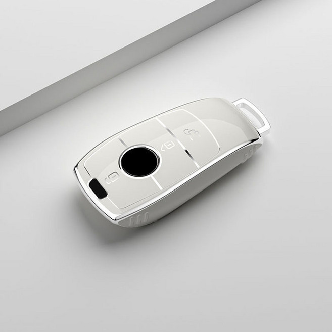 자동차 키 보호 케이스 TPU 소재 자동차 용품 메르세데스 벤츠에 적합 AMG GLC GLE GLA GLB C300, 은백