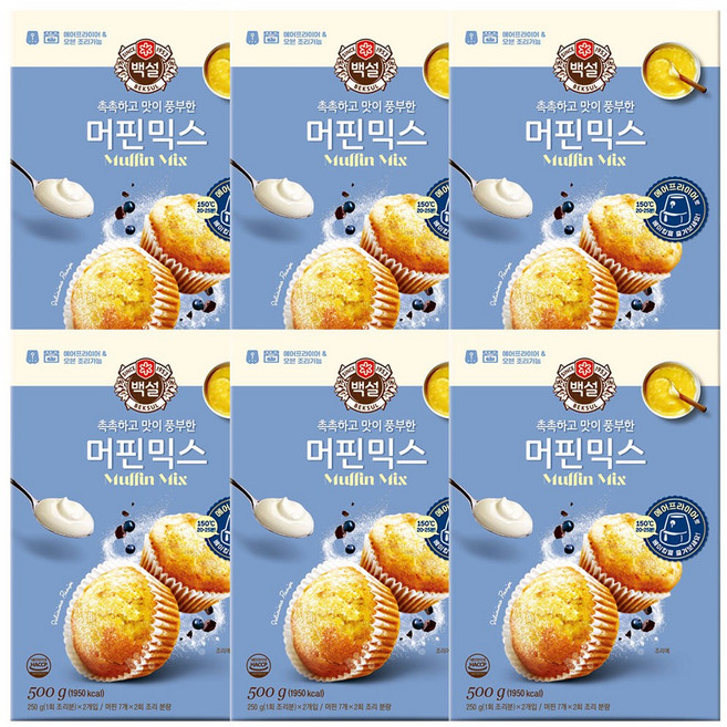백설 오븐용 머핀 믹스, 6개, 500g