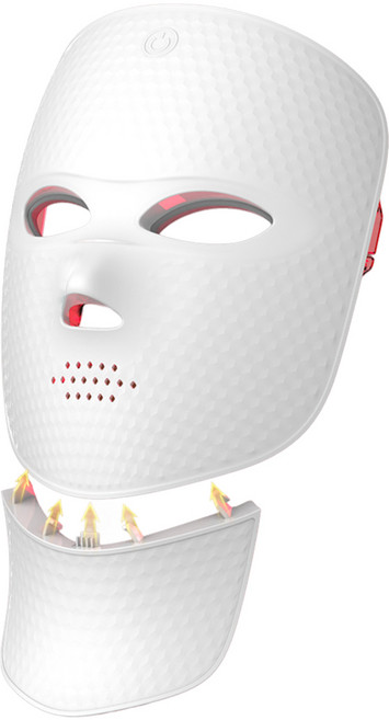 BeautyLily 충전식 LED 마스크 얼굴 목 세트 7컬러 맞춤 케어 피부 관리, 화이트, 2in1모델